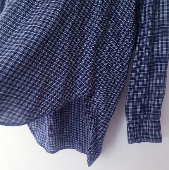 MADEWELL Blue Paid Pullover Shirt - Picture 5 of 10